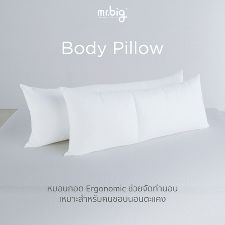 หมอนบอดี้ mr.big หมอนกอด Ergonomic 20x50 นิ้ว สีขาว_1